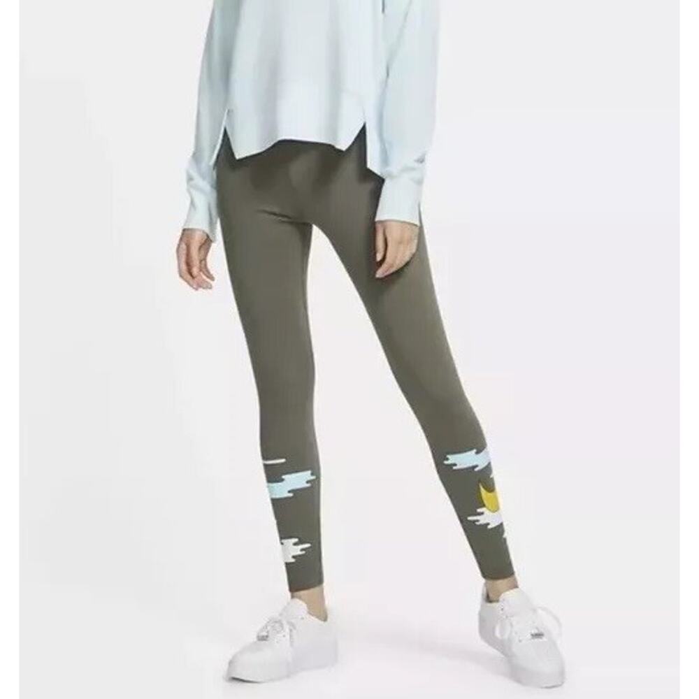 Nike SPTCAS Women Sport Casual Leggings Cotton DJ1080 380 Green Size M